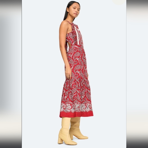 Sea New York Theodora Red Apron Dress US 6 - Picture 7 of 13